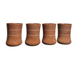 Studio Art Handleless Pottery Mug Tea Cup Tumblers Set of 4